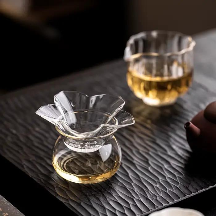 Ustensiles à thé Kung Fu - Tasse à thé en verre avec infuseur à fleurs
