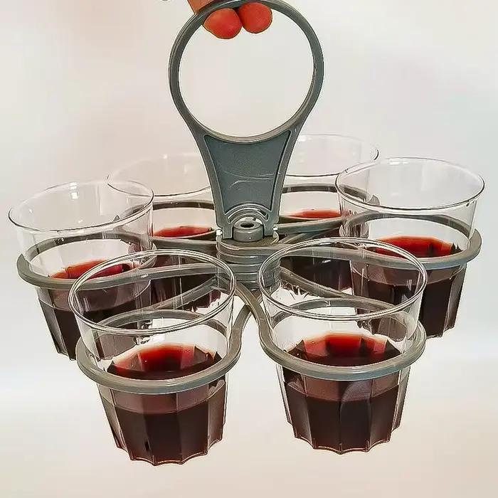 1 ensemble maison fête pliant support de verre rotatif Six tasse café