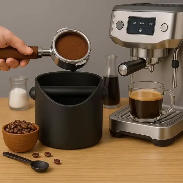 Boîte à café noire, absorbe les chocs