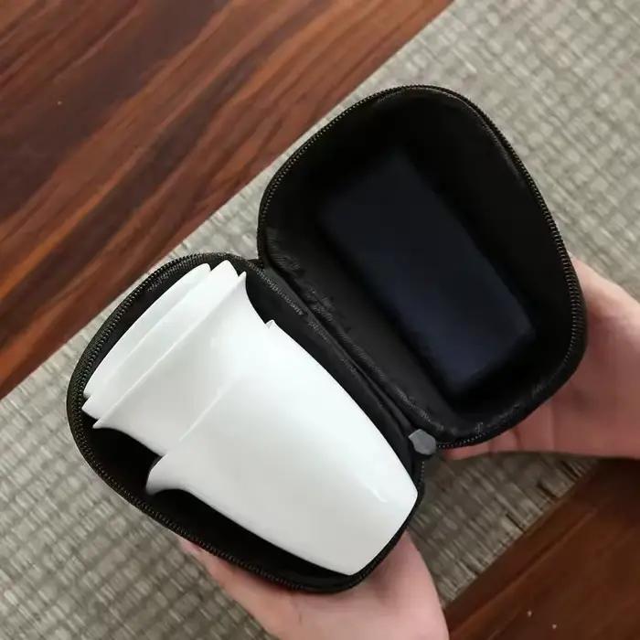 Service à thé portable en céramique pour le kung-fu chinois