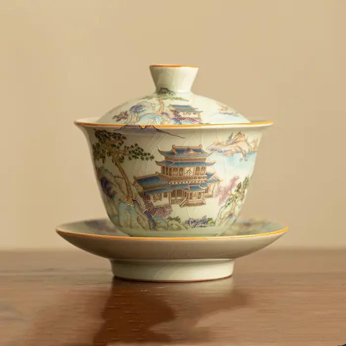 Ensemble Gaiwan en porcelaine Palace Ru Yao