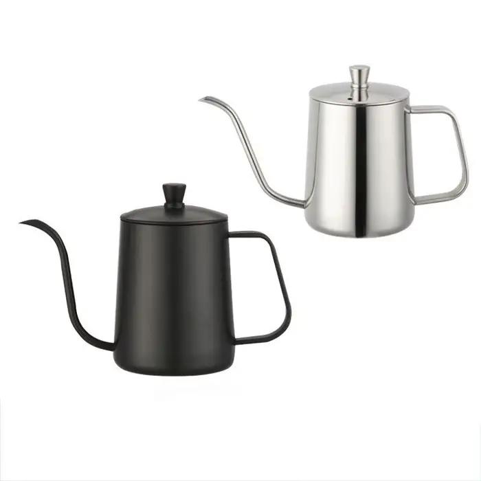 Bouilloire à café en acier inoxydable noir argenté