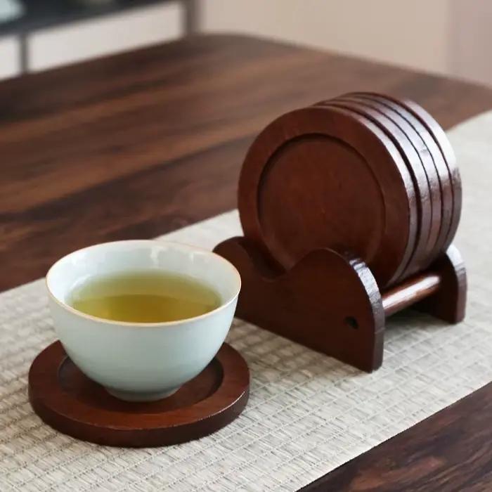 Sous-verres en bambou avec support