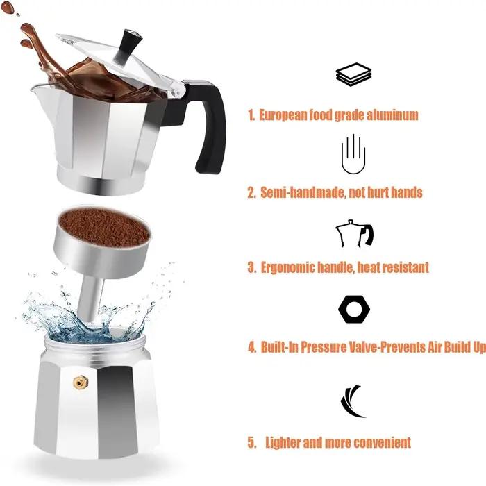 Cafetière moka, cuisinière