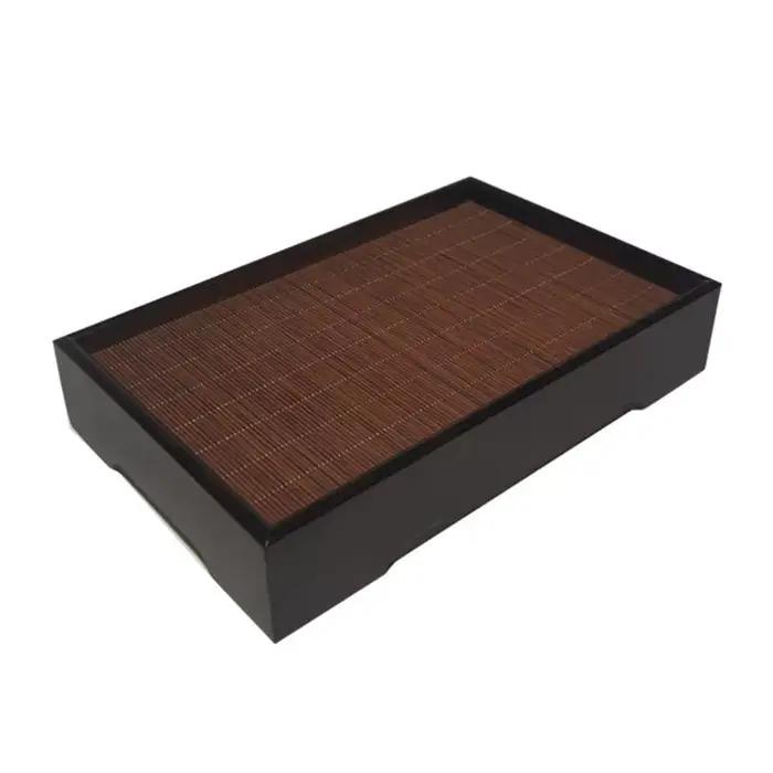 Plateau à thé rectangulaire en bambou pour maison et bureau, design minimaliste, capacité 1300 ml, nouvelle tradition chinoise, idéal pour réunions et détente