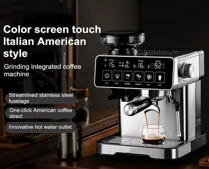 Machine à expresso 20 bars avec mousseur à lait – Cafetière entièrement automatique