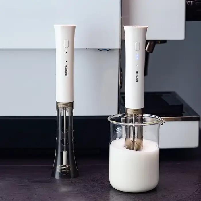 Mousseur à lait électrique rechargeable miniature moderne en acier inoxydable ABS 304 pour café artiste barista occasionnels amateurs