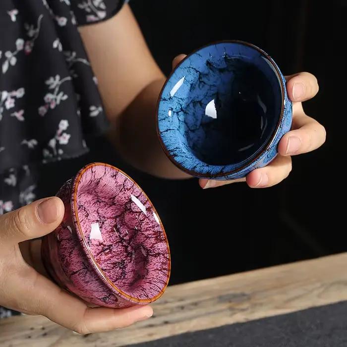 Tasses en céramique traditionnelle pour service à thé Kungfu, tasses à thé glacées, tasse principale Pu'er, accessoires de cuisine pour amateurs de thé