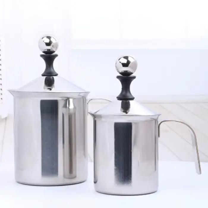 Mousseur à lait manuel 400 ml en acier inoxydable pour cappuccino