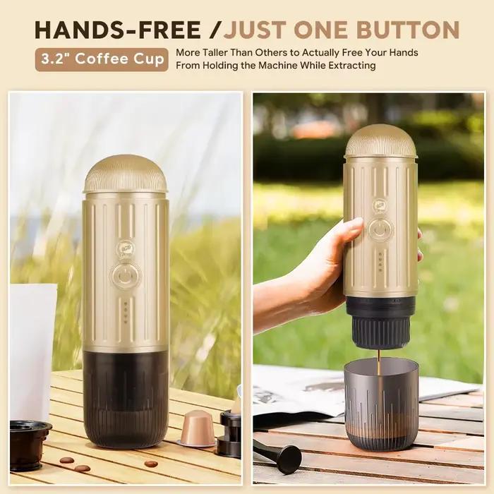 Machine à café expresso portable i Cafilas en acier inoxydable avec batterie intégrée pour les amateurs de café occasions spéciales