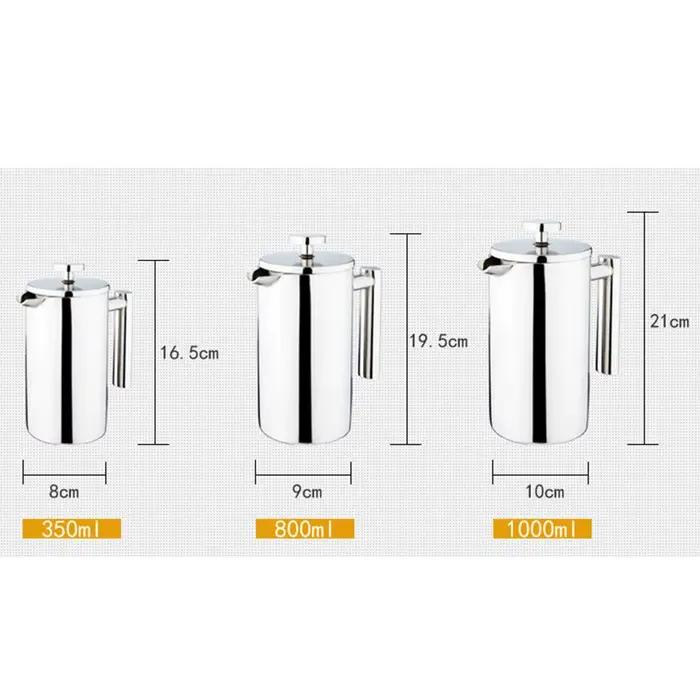 Cafetière en acier inoxydable