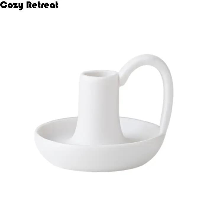 Porte-bougie en céramique forme tasse à thé élégant romantique pour salon cuisine chambre occasions spéciales