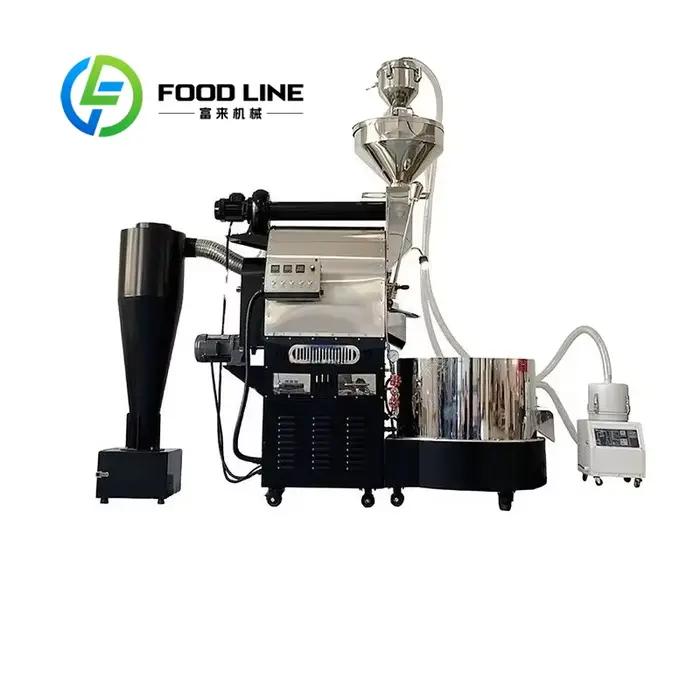 Torréfactrice industrielle à tambour en acier inoxydable pour café artisanal usage commercial et hôtelier occasions spéciales