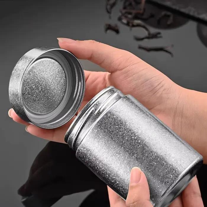Boîte à thé Portable en Titane Pur Grande Capacité Scellée Résistante à l'Humidité Boîte de Rangement de 260ml pour Thé Maison Voyages Occasions Spéciales