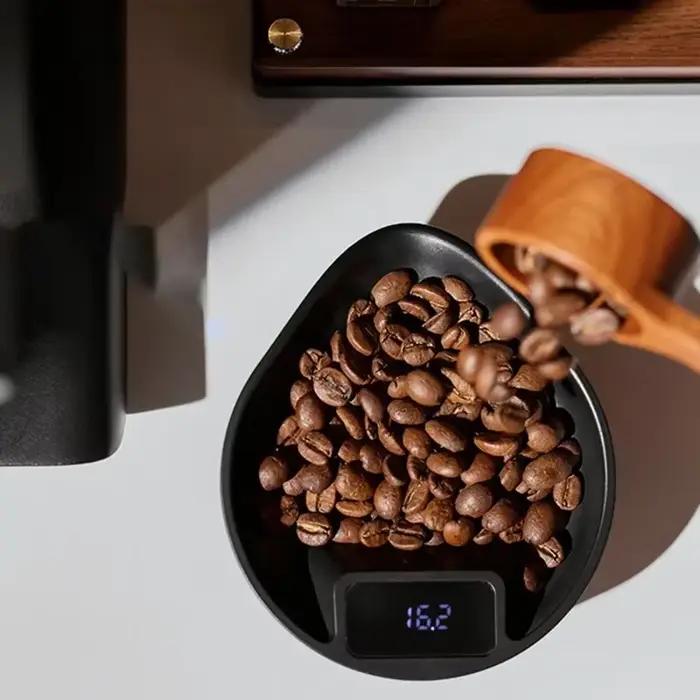 Balance électronique à café plateau à grains expresso LED pesant 0.1 gramme ABS