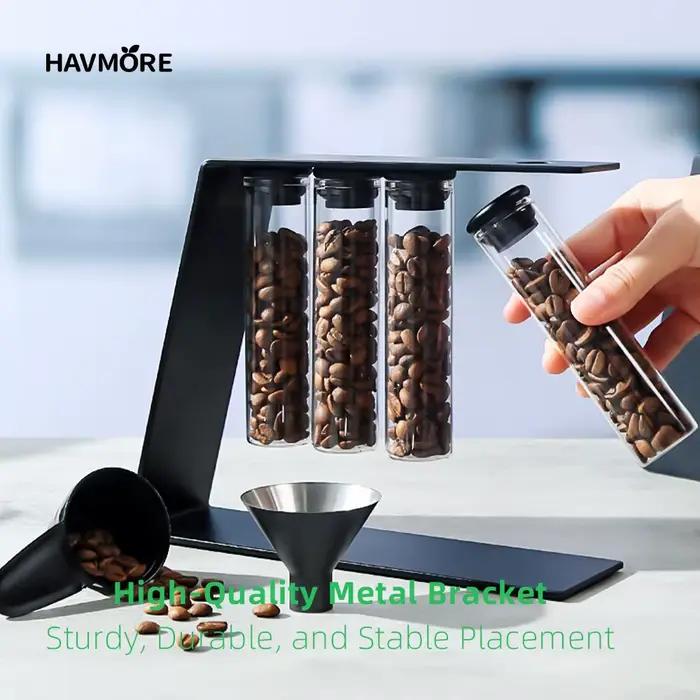 Conteneurs de stockage de grains de café en verre scellé avec valve d'arôme à dose unique pour une préservation optimale et un design moderne à offrir pour occasions spéciales