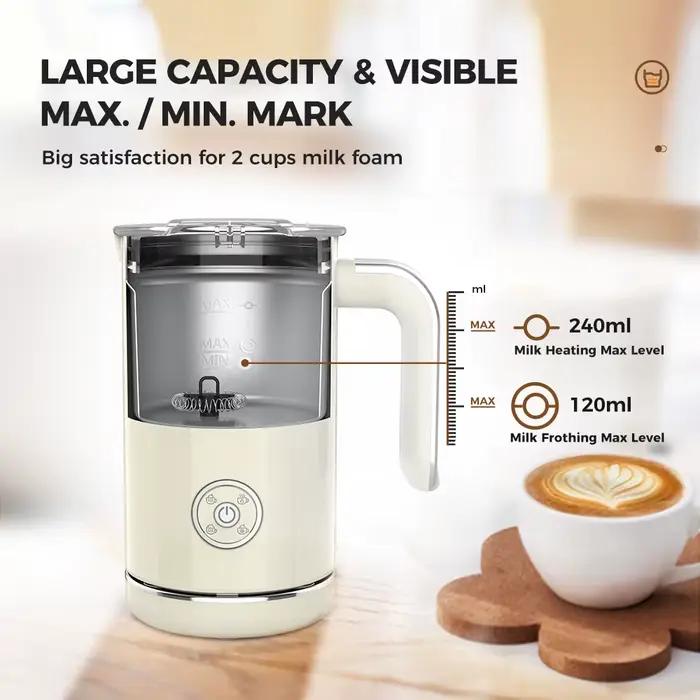 Mousseur à lait Cafelffe électrique 4-en-1 avec conception de bec anti-débordement pour café chaud et froid à offrir pour amateurs de café et professionnels