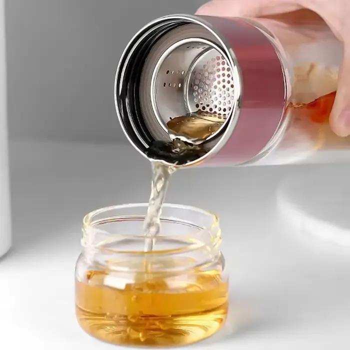 Bouteille infuseur à thé en verre à haute teneur en Borosilicate