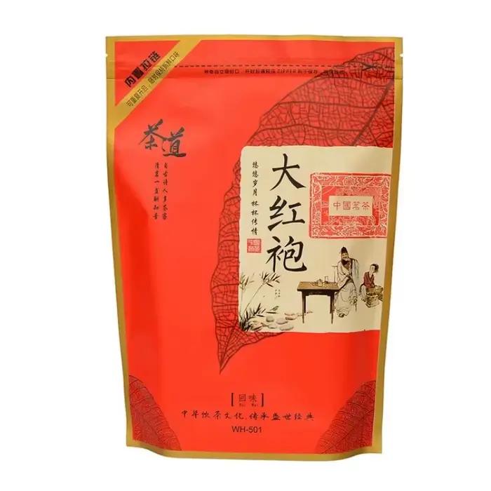 Da Hong Pao Oolong thé sac à fermeture éclair auto-support auto-scellant sachet de thé en plastique emballage cadeau de thé universel sans sac d'emballage
