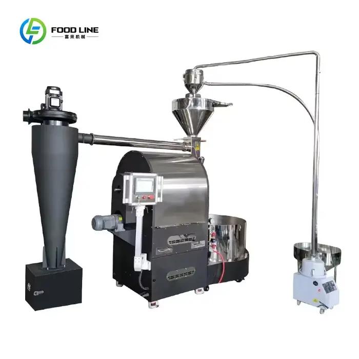 Torréfacteur à café automatique 30 kg 20 kg avec tambour en fonte