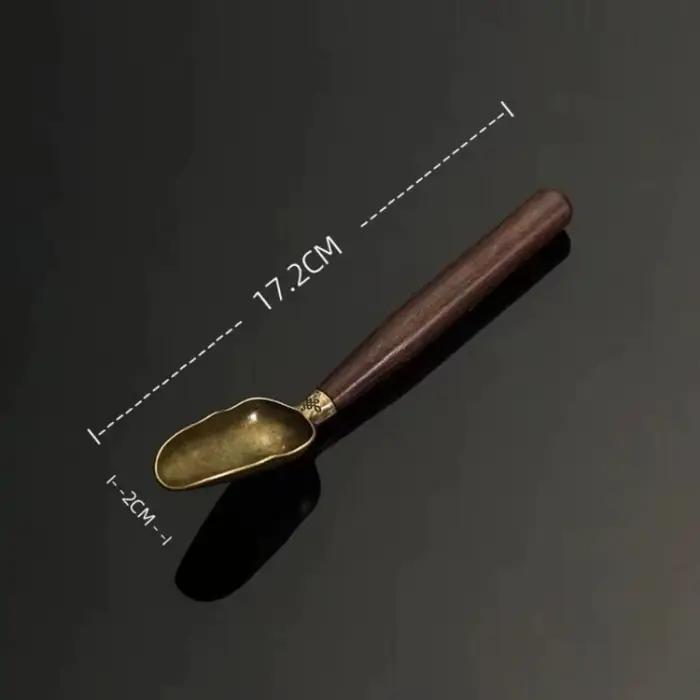 Nouveau cuillère à thé rétro créative en bois massif ébène