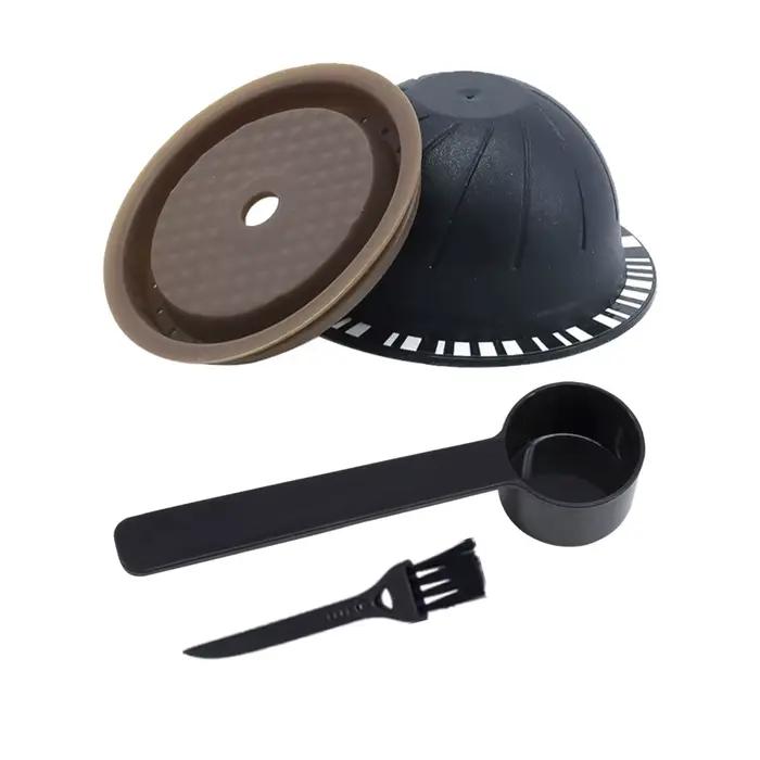 Capsule de café réutilisable, poudre de café autonome, filtre à café, coque en plastique + couvercle