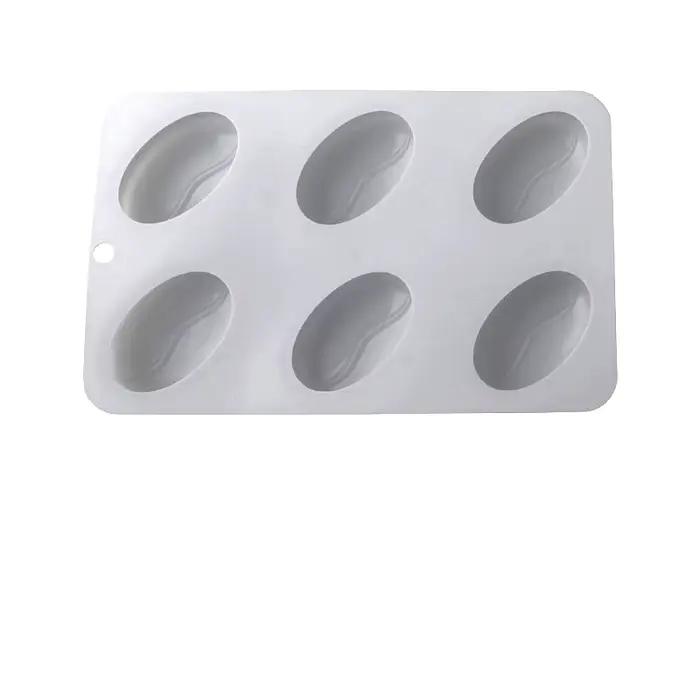Moule en silicone à 6 cavités pour grains de café de petite taille, moule Mu Si en forme de grain de
