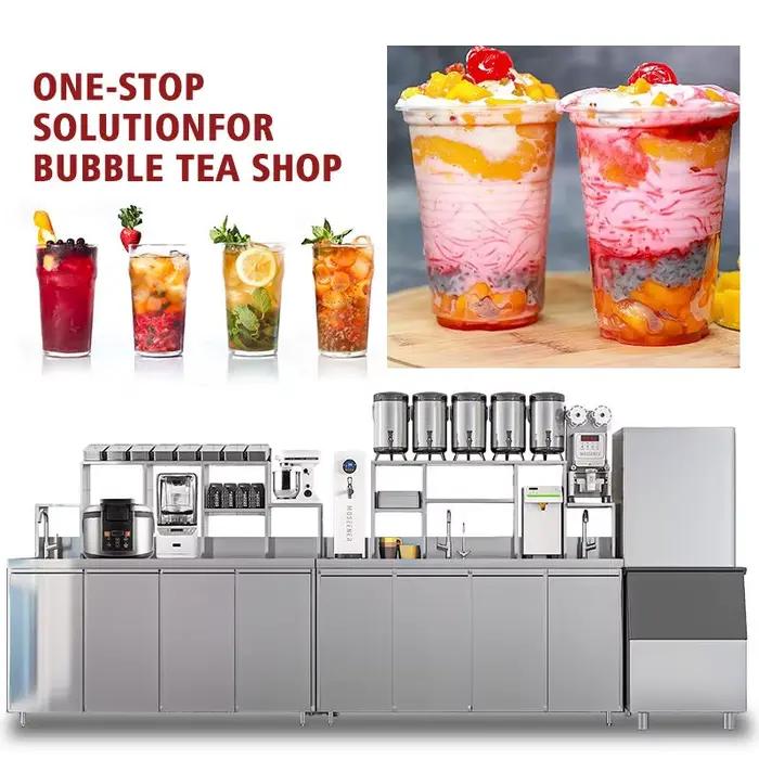 Comptoir à Bubble Tea Personnalisé 1,5/1,8/2m pour Boutique de Bubble Tea avec Ensemble Complet de M
