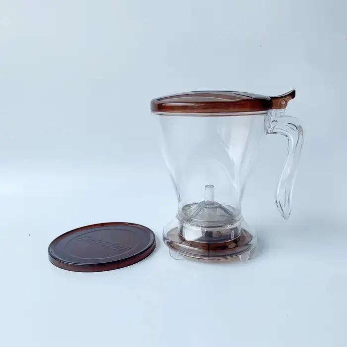 Carafe à expresso 600 ml, filtre à café pour infusion, pot à café transparent en PC avec tasse, infu