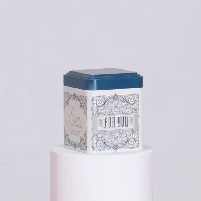 Boîte scellée pour thé, conteneur de rangement de cuisine, pot carré en étain, boîte en fer pour bon