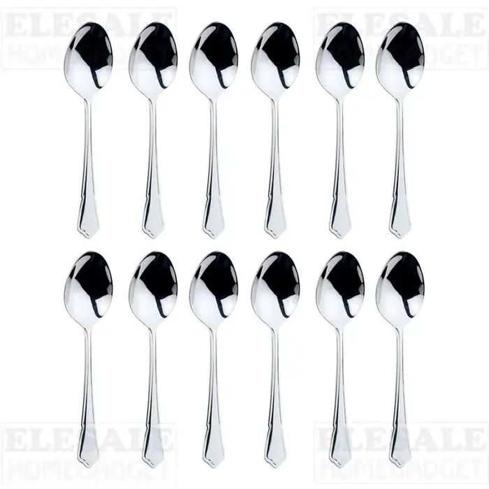 12 pièces/douzaine de cuillères de cuisine 13.3CM cuillère à café en acier inoxydable de haute quali
