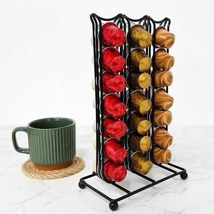 Porte-capsules de café, 1 pièce, organisateur de rangement, Base solide, peut contenir 42 dosettes d