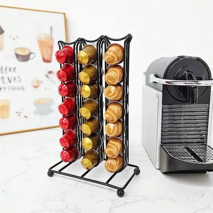Porte-capsules de café, 1 pièce, organisateur de rangement, Base solide, peut contenir 42 dosettes d