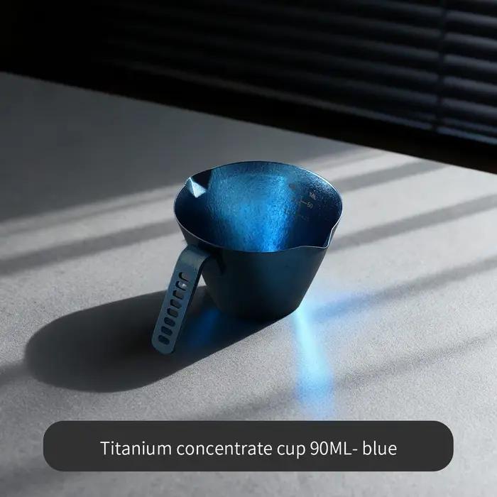 Bincoo Tasse à café en titane premium 90 ml pour l'extraction d'espresso et la mesure du lait Constr