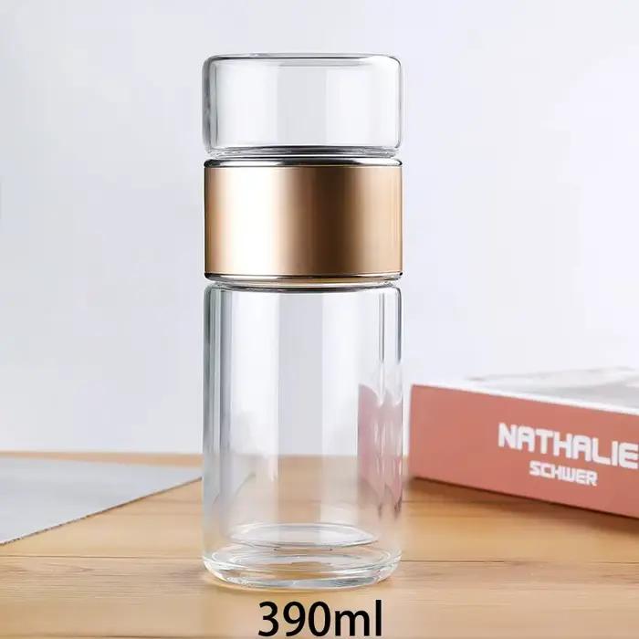 Tasse à thé de 420ML, tasse à thé en verre facile à nettoyer avec infuseur à thé Double couche, infu