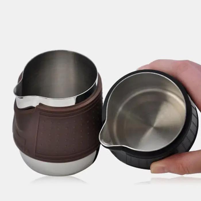 Pichet à vapeur pour café, tasse à mousse expresso, pichet à lait, tasse à fleurs côtelées, cappucci