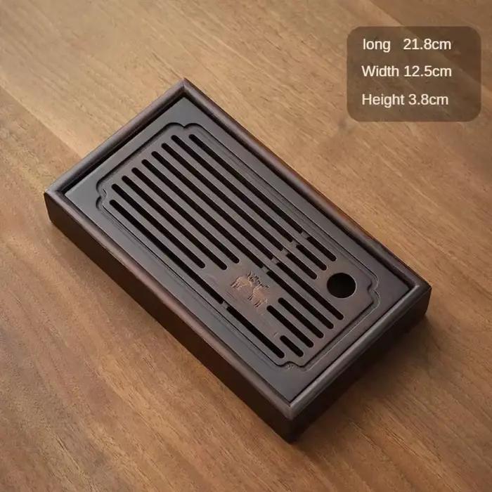 Plateau à thé chinois rétro en bambou naturel, simple, détachable, avec rangement pour le thé, plate