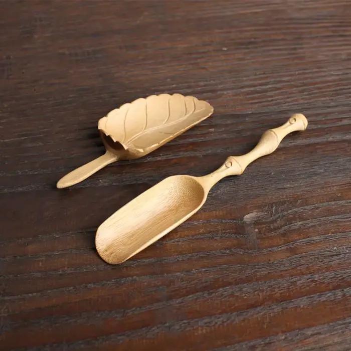Accessoires à thé de haute qualité Kongfu chinois en bois de bambou Style rétro cuillère à thé naturelle