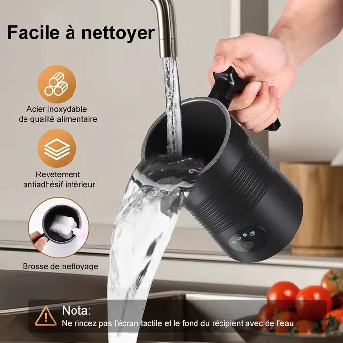 Mousseur à lait électrique 4-en-1 pour café, cappuccino, latte, machine à mousse chaud et froid pour boissons crémeuses et soyeuses à domicile
