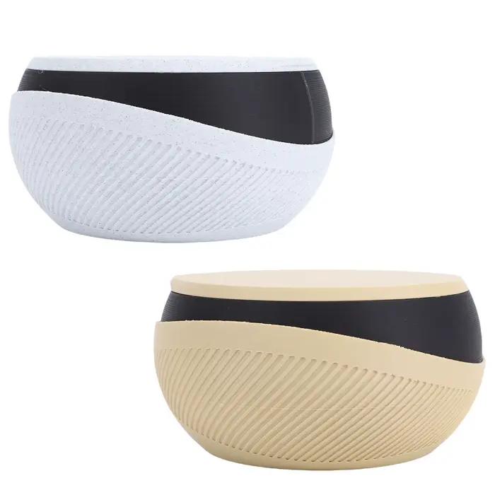 Bol à fruits secs à double couche en plastique avec compartiment de rangement pour noix