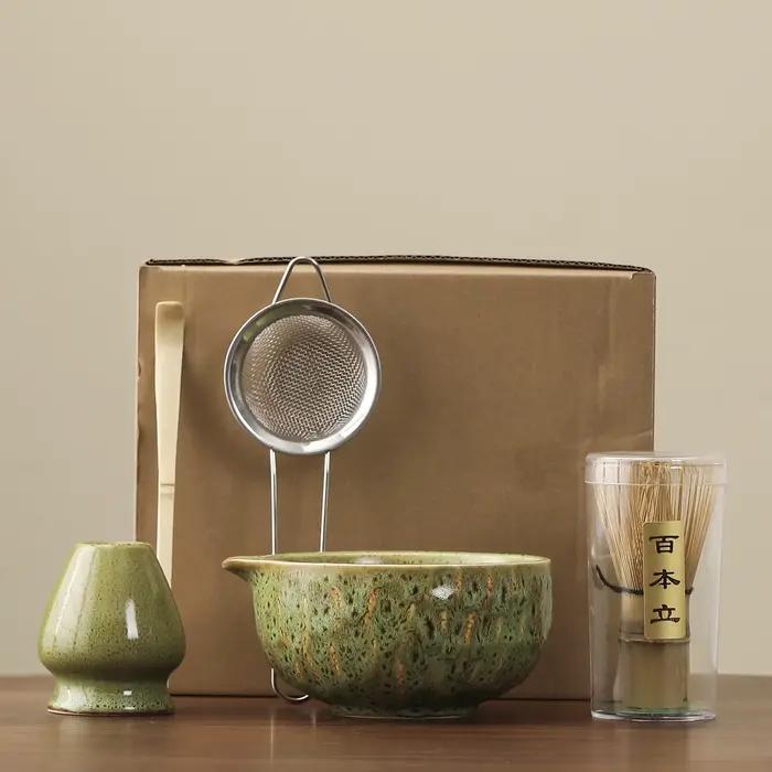 1 ensemble d'ensemble en céramique matcha japonaise