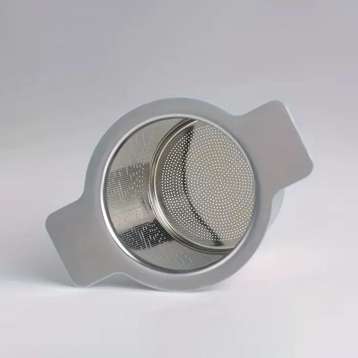 Infuseur à thé en acier inoxydable avec double poignée pour tasses et théières grande capacité élégant pour thé café et soupe aux herbes