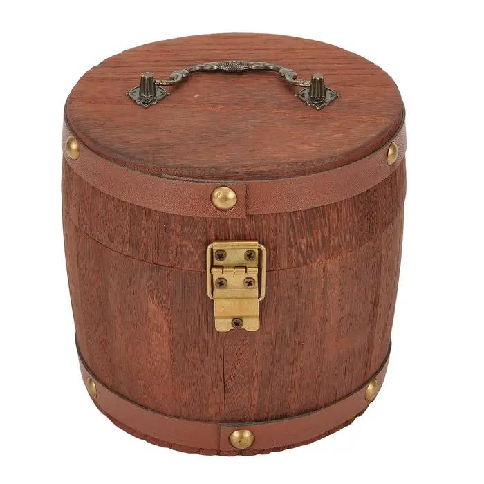 QuestionTea-Baril en bois de grande capacité avec couvercle