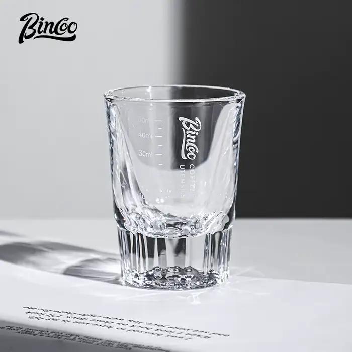 Tasse à café Bincoo en verre résistant à la chaleur avec échelle de mesure pour préparation d'espresso et de lait occasions quotidiennes et spéciales