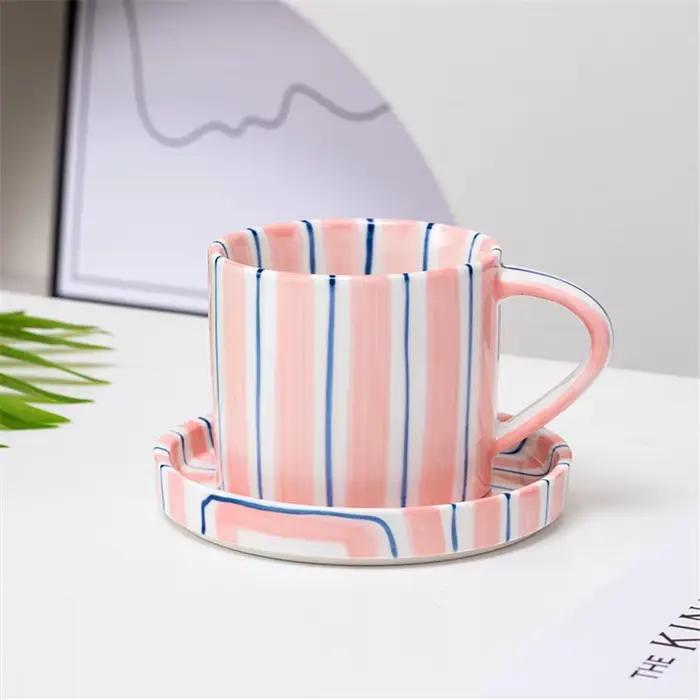 Tasse à café et thé de l'après-midi de 280ml en céramique porcelaine minimaliste pour usage quotidien et cadeaux d'occasions spéciales