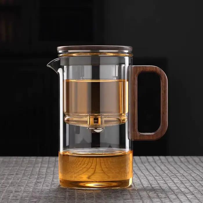 Bonston - Théière élégante en verre à isolation thermique avec bulles de séparation
