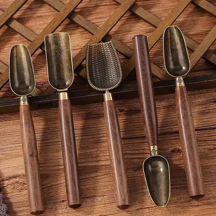 Cuillère à thé Vintage à feuilles mobiles