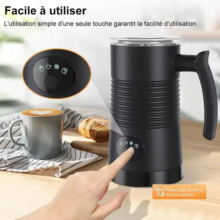 Mousseur à lait électrique 4-en-1 pour café, cappuccino, latte, machine à mousse chaud et froid pour boissons crémeuses et soyeuses à domicile