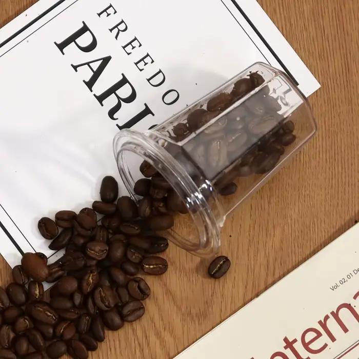 Tasse doseuse RVRQWQ en plastique transparent pour visualiser la qualité de la mouture de café blanc ou clair pour amateurs de café et professionnels