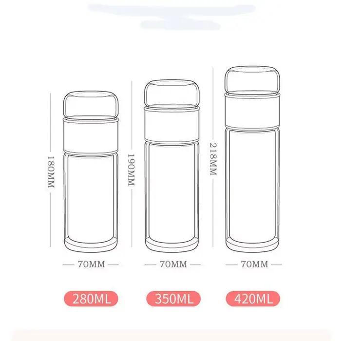 Bouteille d'eau à thé en verre borosilicaté double couche tasse à thé infuseur gobelet verres filtre à thé pour adultes occasions spéciales
